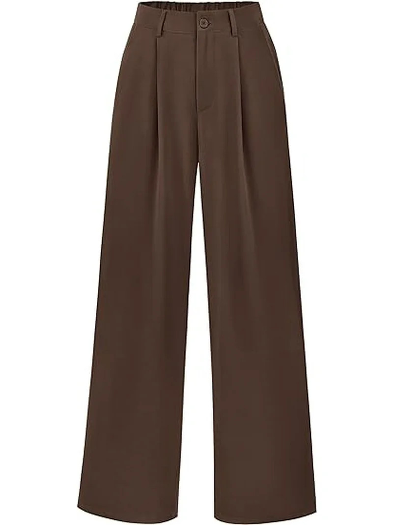 PRETTYGARDEN Women's Wide Leg Suit Pants Loose Fit High Elastic Waisted Business Casual Long Trou... | Walmart (US)