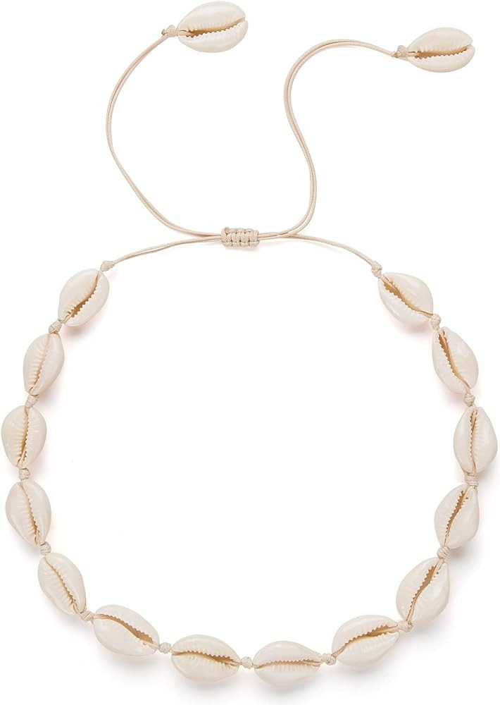 Nackiy Handmade Sea Shell Necklace Choker For Women Summer Adjustable Natural Shell Collar Neckla... | Amazon (US)