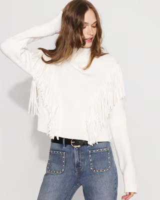 Fringe Turtleneck Sweater | White House Black Market | White House Black Market