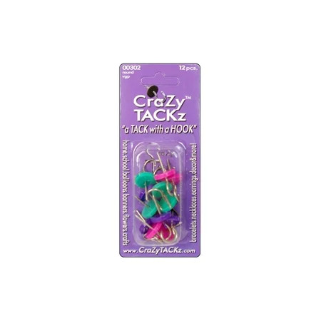 Crazy Tackz Tack With A Hook Rnd Vio/Grn/Pnk 12pc | Walmart (US)