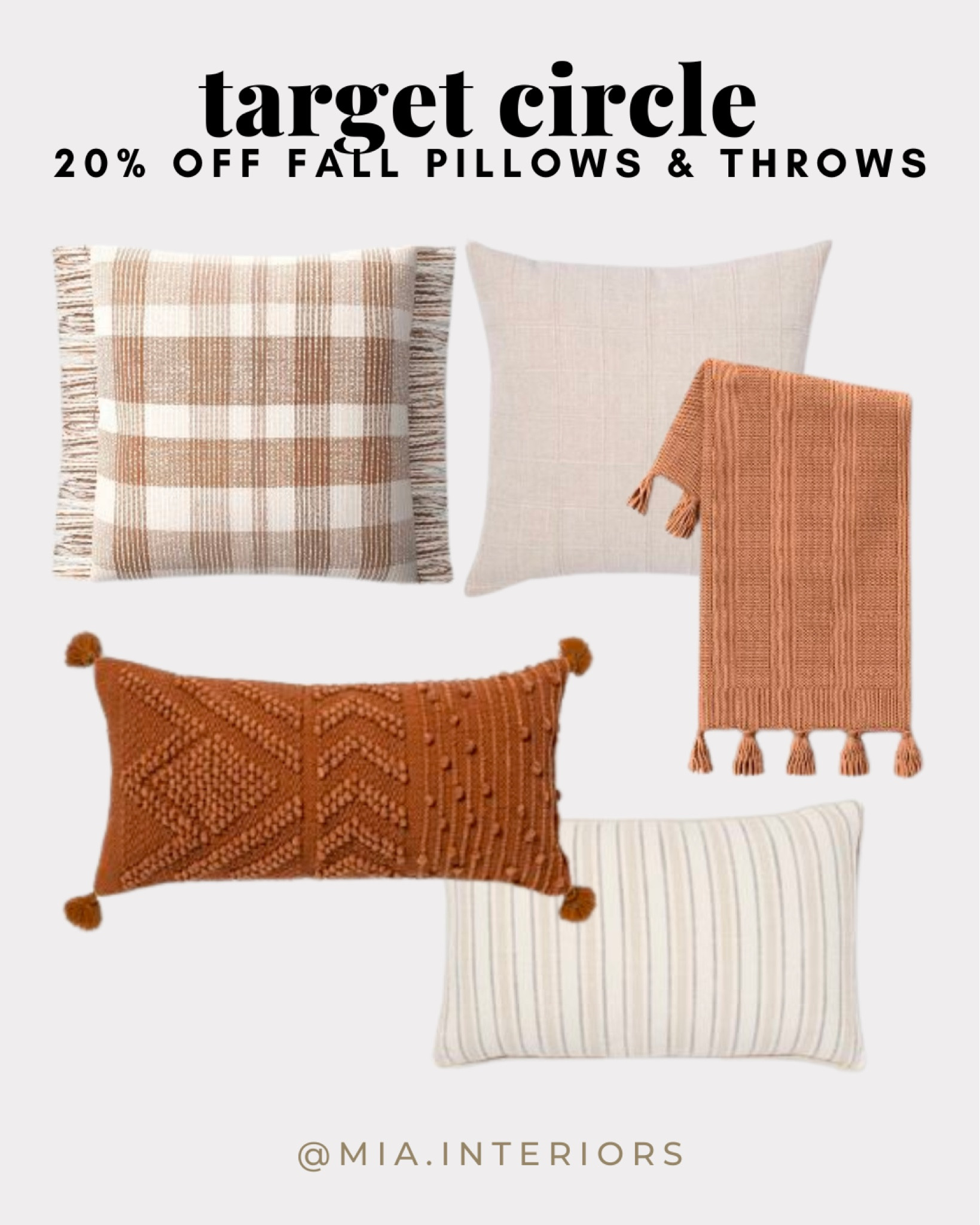 Target circle deals for FALL

#fall #target #targethome #targetdecor #falldecor #fallpillows #fallthrowblanket #plaidpillow #saledecor

#LTKSeasonal #LTKsalealert #LTKhome