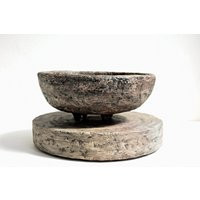 Wabi Sabi Bowl With Feet, Rustic Bowl, Textured Decorative Bowl For Coffee Table Centerpiece, Table Decor, Cement Bowl, One Of Kind | Etsy (US)