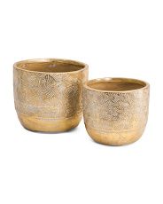 Set Of 2 Indoor Outdoor Swirl Planters | TJ Maxx