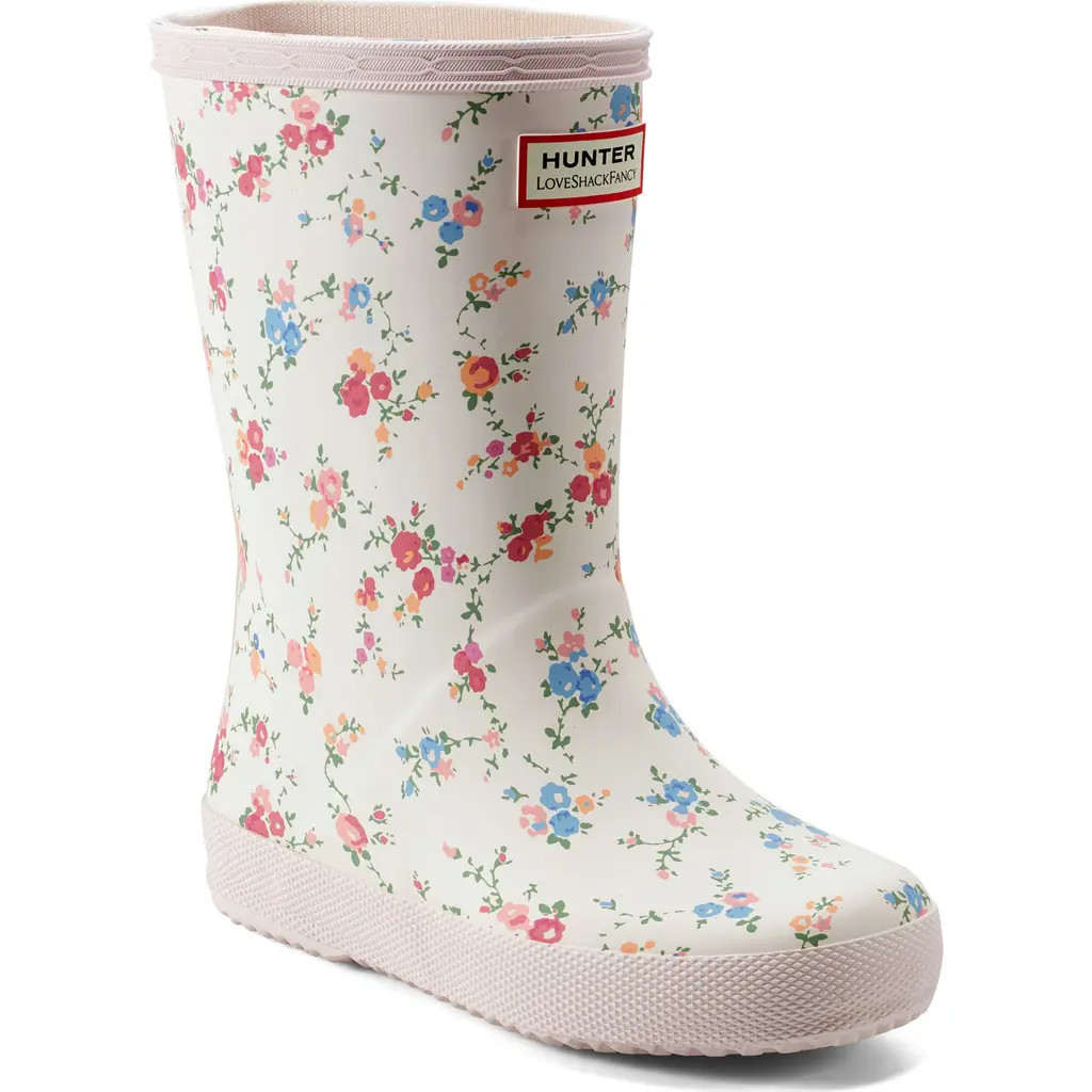 Hunter x LoveShackFancy Kids' First Classic Rain Boot in Sunrise Confetti Bloom at Nordstrom, Size 3 M | Nordstrom