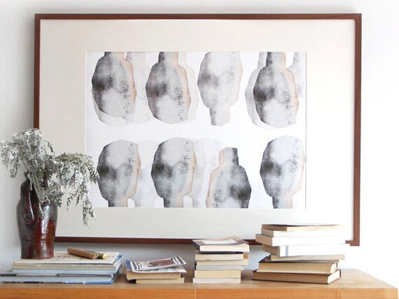 Grey Abstract Art Print Modern Wall Art Composition Human | Etsy | Etsy (US)