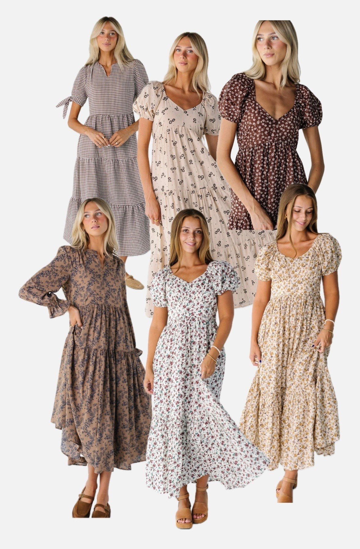 The perfect dresses for fall family photos for moms or teens. Maxi or midi dresses with floral or plaid in the perfect fall neutral colors. 

#LTKBump #LTKFamily #LTKSeasonal