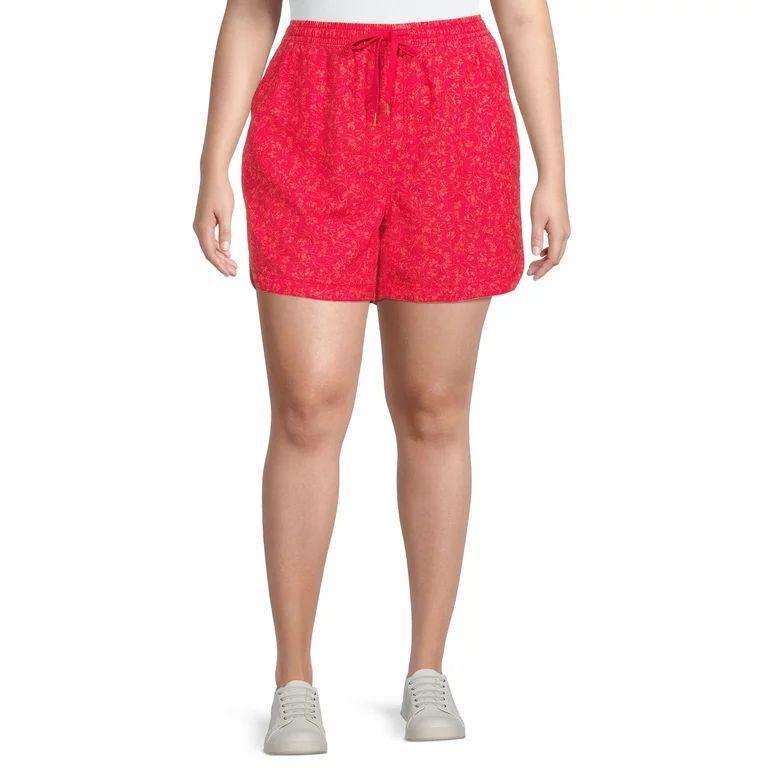 Terra & Sky Women's Plus Size Pull-On Drawstring Shorts - Walmart.com | Walmart (US)