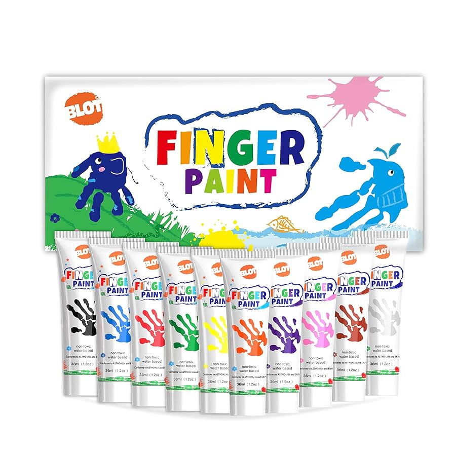 Kids Washable Finger Paint for Toddlers Art Supplies Gift for Baby Hand Painting DIY Crafts, Non ... | Amazon (US)