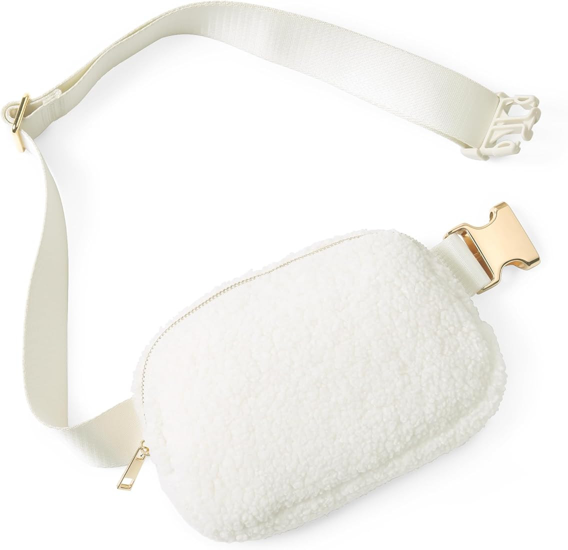 ODODOS Fleece Mini Belt Bag with Adjustable Strap, Sherpa Small Waist Pouch Fanny Pack for Workou... | Amazon (US)