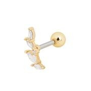 Crystal Barbell in Gold | Astrid and Miyu