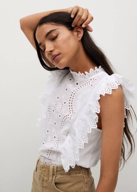 Openwork cotton top | MANGO (US)