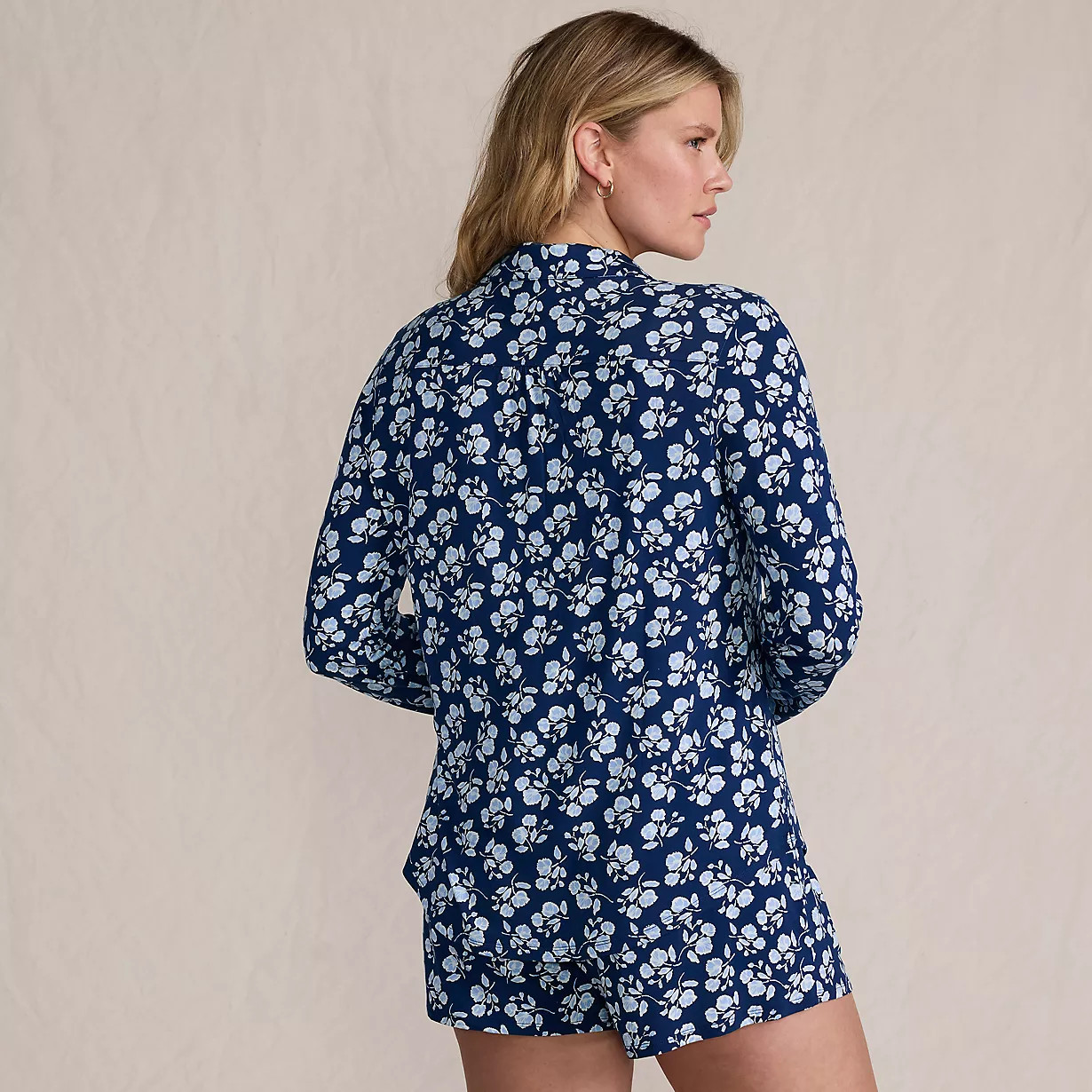 Women's Cooling 3 Piece Pajama Set - Long Sleeve Top Cami and Shorts | Lands' End (US)