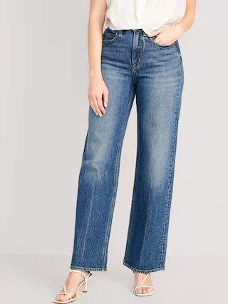 Curvy Extra High-Waisted Sky-Hi Wide-Leg Jeans for Women | Old Navy (US)