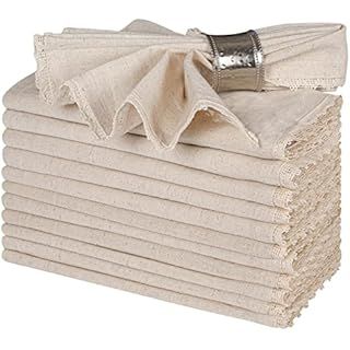 Flax Linen Cotton Cloth Dinner Napkin with Hemstitched -20x20" Natural,Wedding Napkins, Cocktails... | Amazon (US)