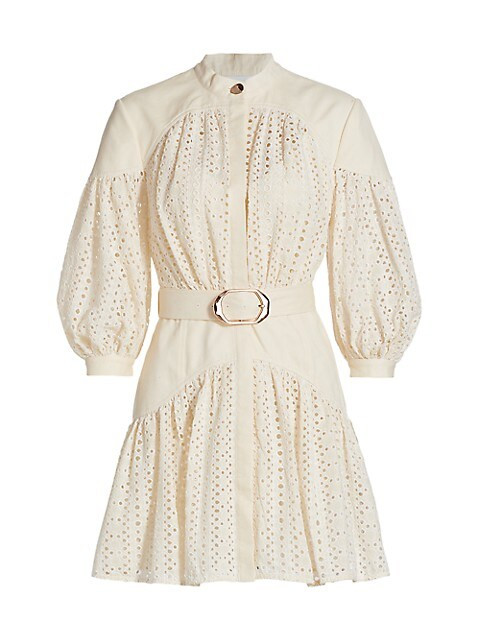 Moore Belted Eyelet Mini Dress | Saks Fifth Avenue