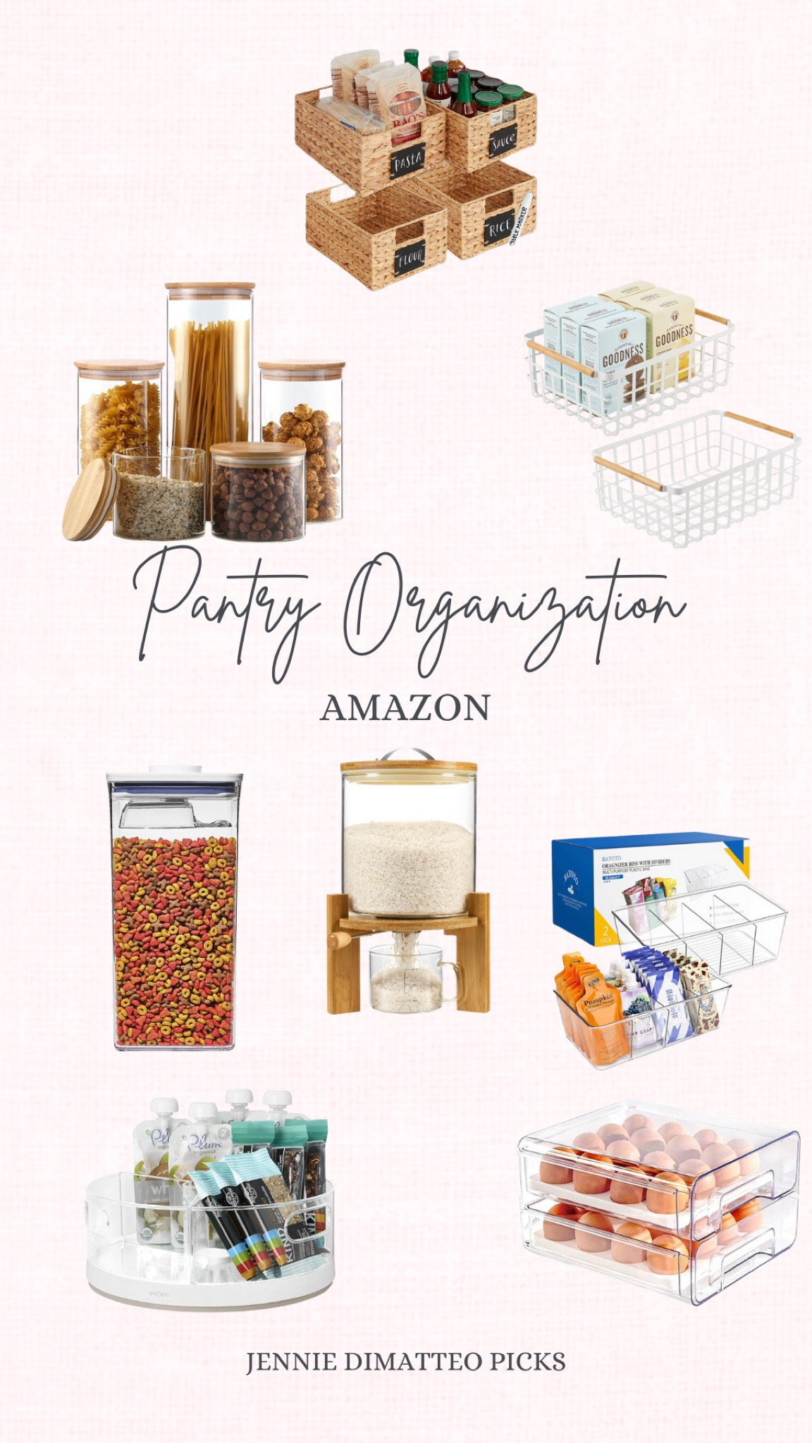 Pantry organization, canisters, baskets, pop top, rice dispenser, lazy Susan 

#LTKfindsunder100 #LTKSeasonal #LTKhome