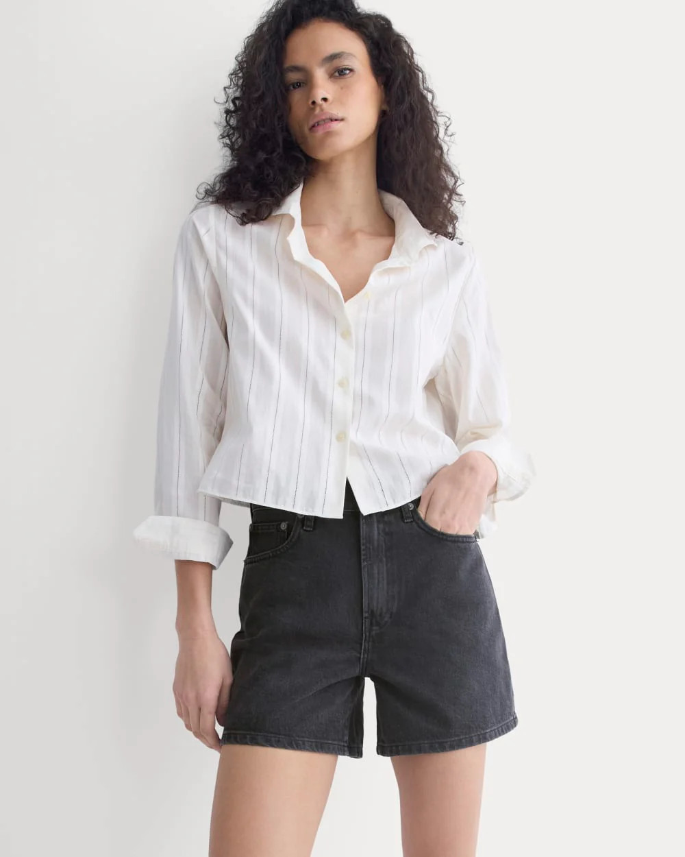 Way-High\u00ae A-Line Denim Short | Washed Black | Everlane
