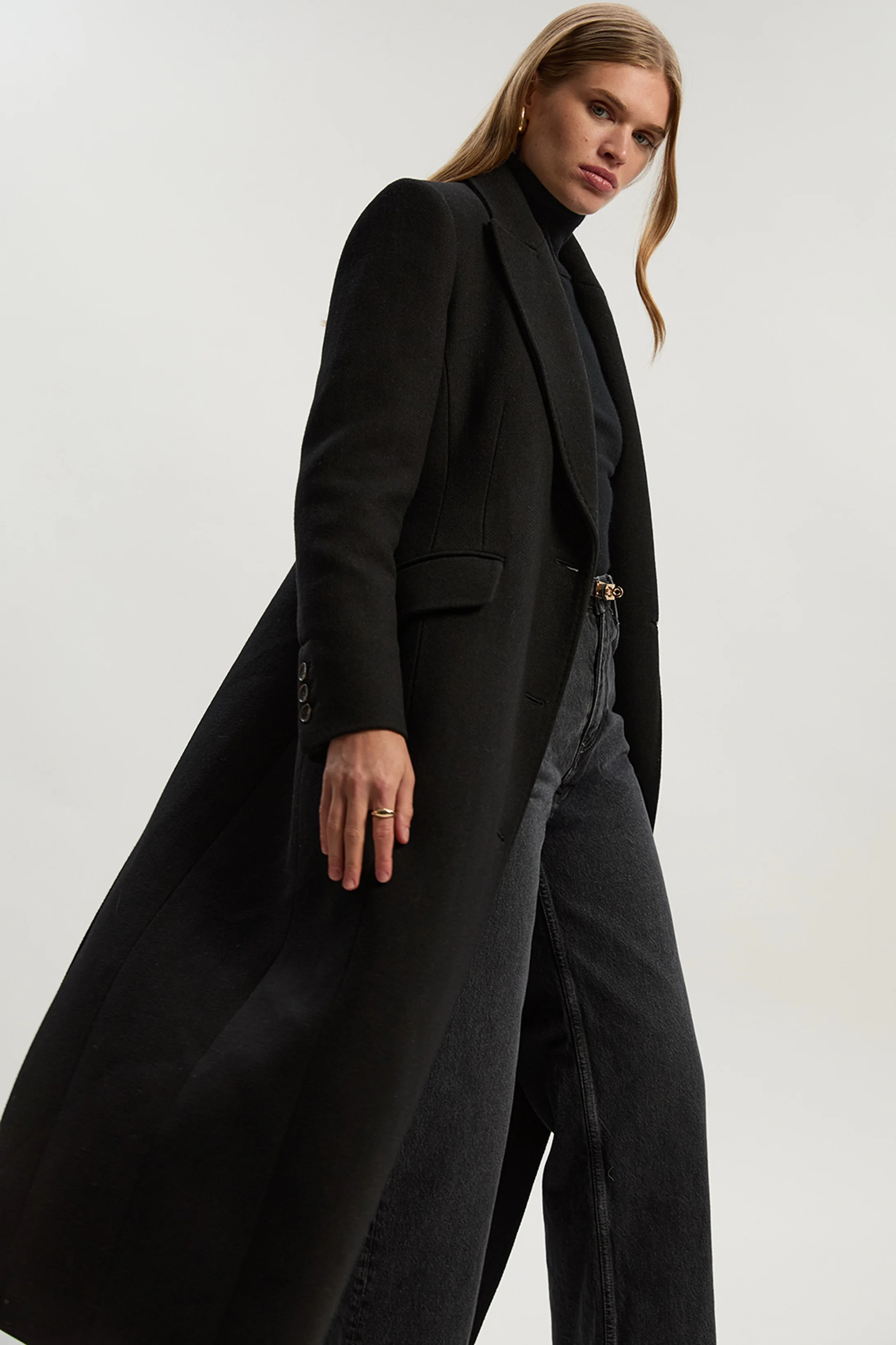 Wool Blend Tailored Fitted Maxi Coat | Karen Millen UK + IE + DE + NL