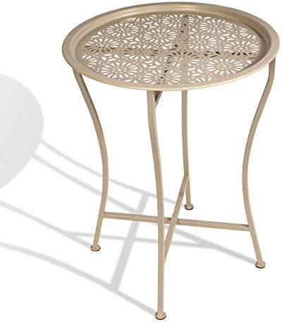Atlantic Daisy Tray Side Table - Tabletop Lifts Off to Serve as a Tray, Powder-Coated Metal Construc | Amazon (US)