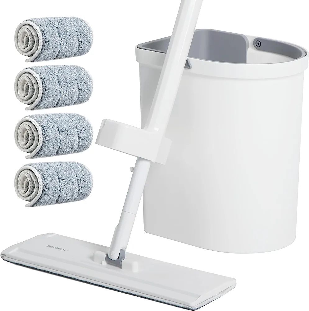 BOOMJOY Flat Mop for Floor Cleaning, Floor Mop and Bucket with Wringer Set, Self-Wringing Cleanin... | Amazon (US)