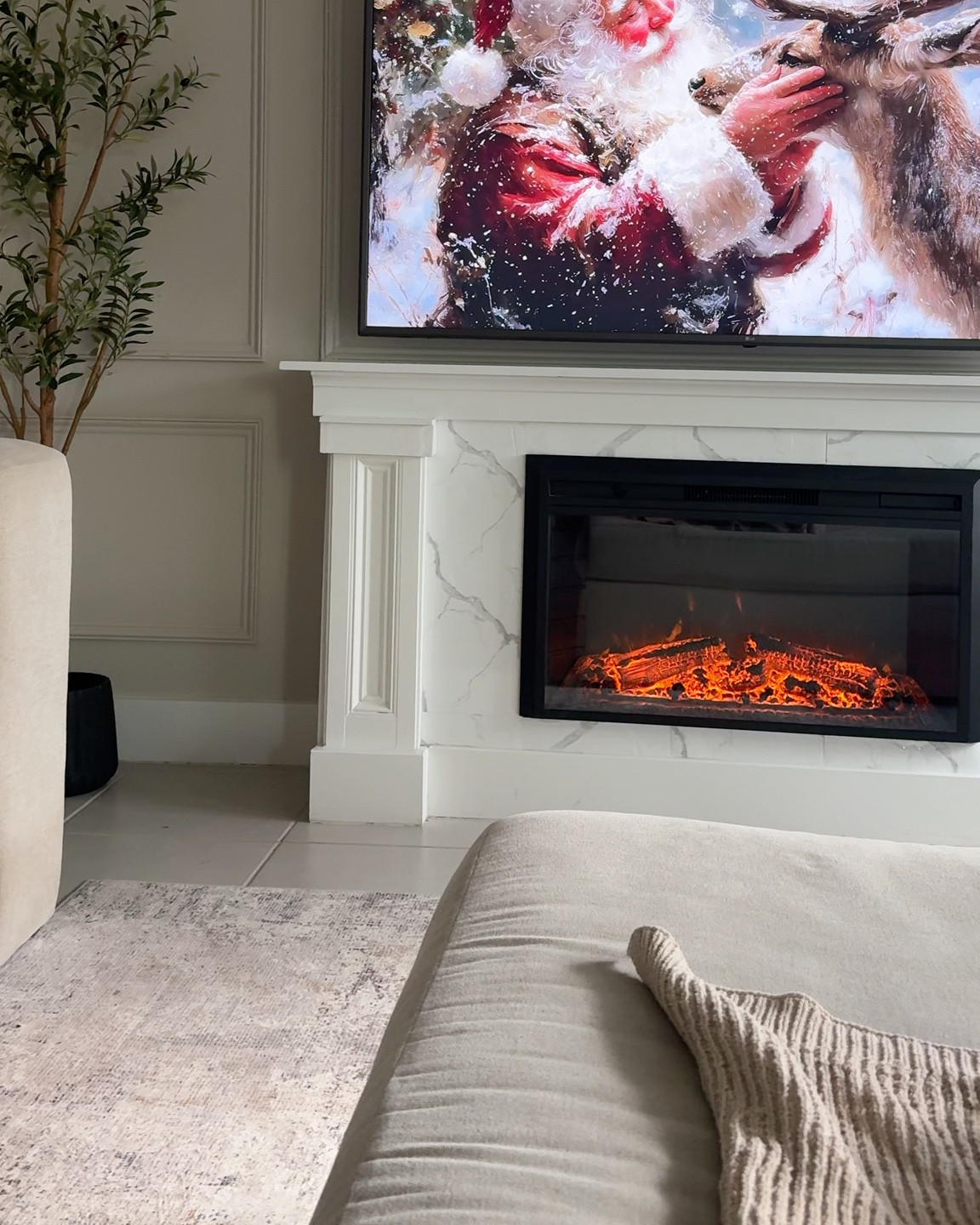 Looking for an electric fireplace insert for a cozy living room? This one has it all — realistic wood log look, crackling sound option, multiple flame + light settings, and the choice to run with or without heat. 🔥 It instantly makes your space feel warm and inviting.

I built this DIY fireplace surround last year and in March added peel and stick faux marble panels for an easy, affordable luxury look without the mess.

Shop my electric fireplace insert + faux marble panels right here to recreate the look! 

The Fireplace insert is on sale. It says the lowest that it’s been in a while! 

#LTKSaleAlert #LTKHome