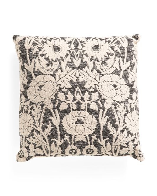 20x20 Floral Demask Embroidered Pillow | TJ Maxx