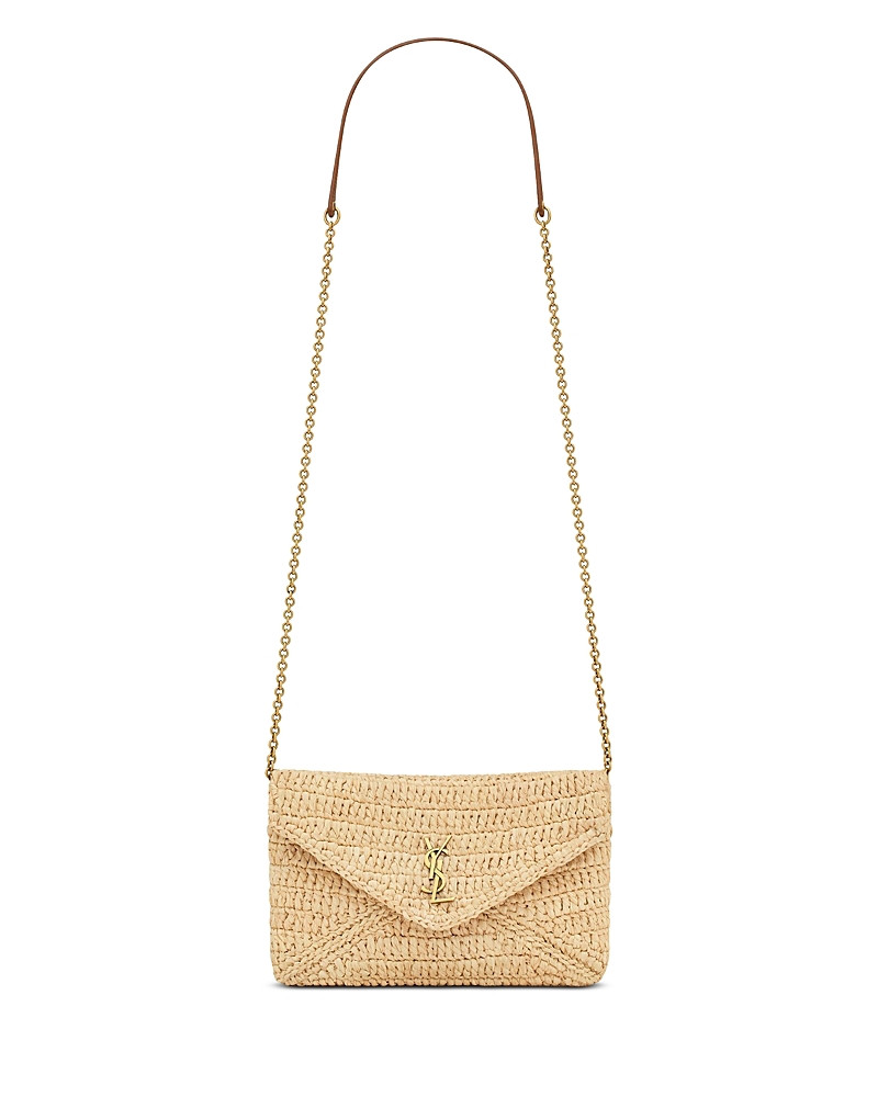 Saint Laurent Cassandre Chain Pouch In Raffia | Bloomingdale's (US)