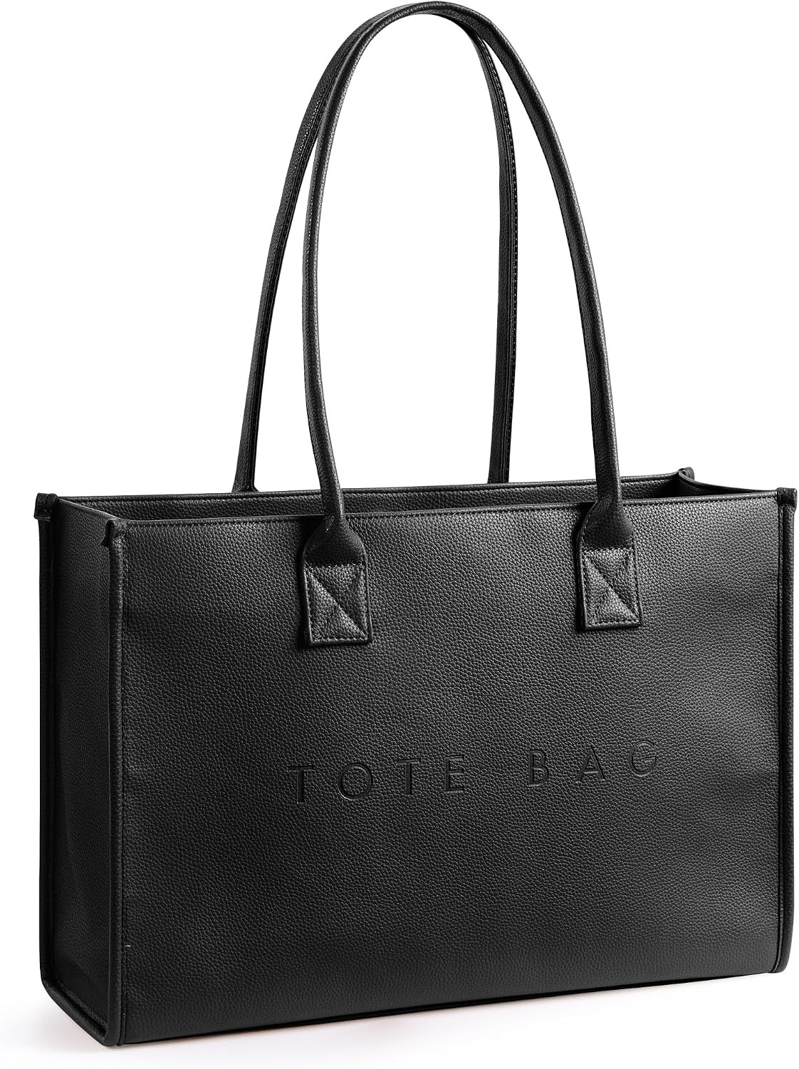 KALIDI Oversize Pu Leather Tote Bag Women Weekender Bag Shopper Handbags Purses with Top Handle Work | Amazon (US)
