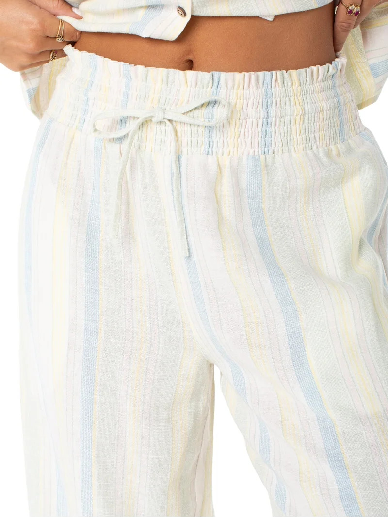 Celebrity Pink Women's Stripe Pull On Wide Leg Beach Pant, Sizes XS-XXXL | Walmart (US)