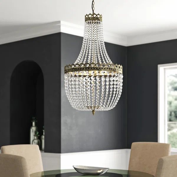 Damitra 5 - Light Unique / Statement Empire Chandelier with Crystal Accents | Wayfair North America