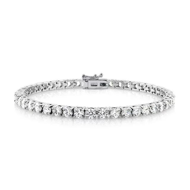 Cate & Chloe Kaylee 18k White Gold Plated Silver Tennis Bracelet with CZ Crystals | Women's Brace... | Walmart (US)