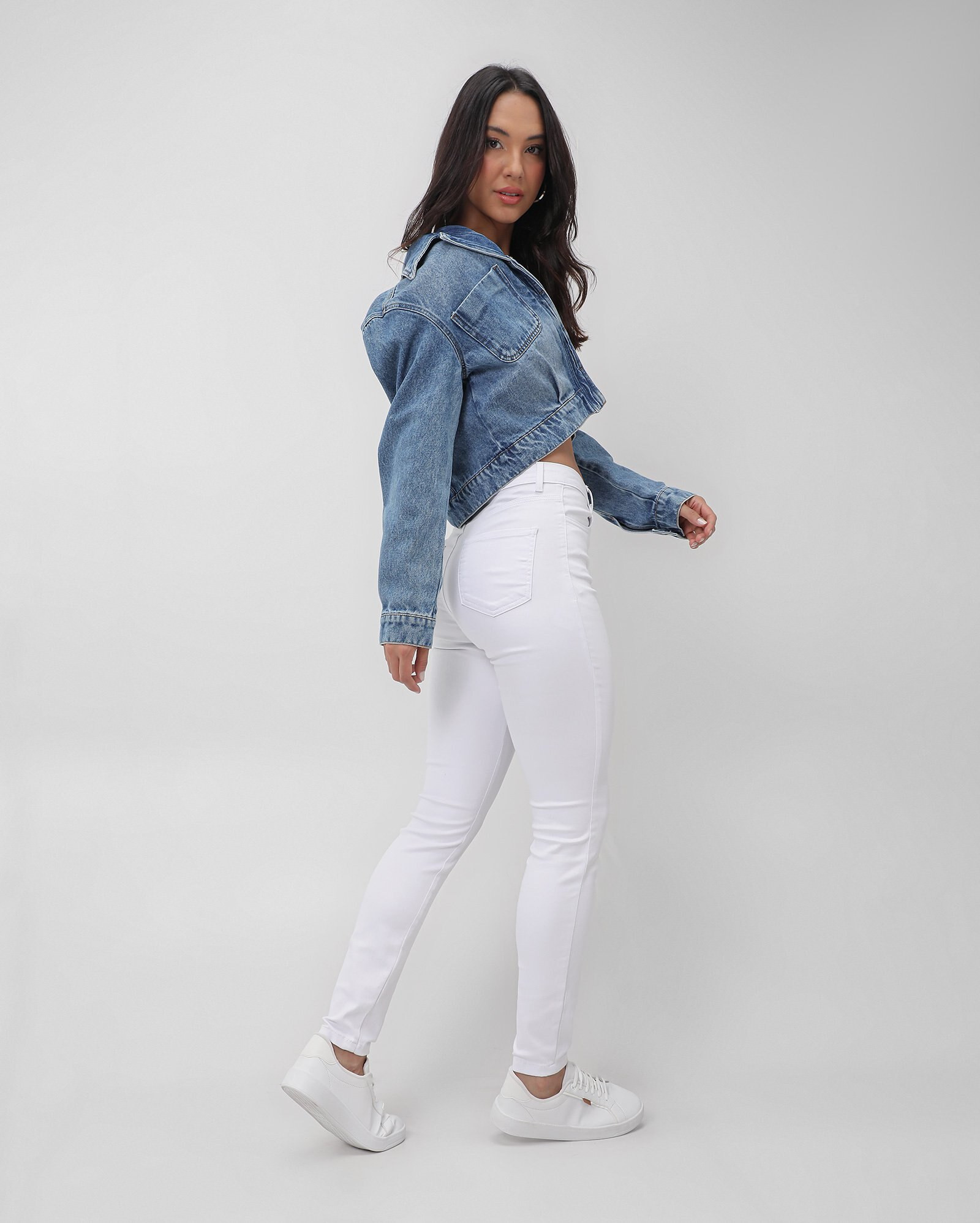 Calça jeans color feminina skinny cintura alta com bolsos - Branco |  Pool Jeans | Riachuelo (BR)