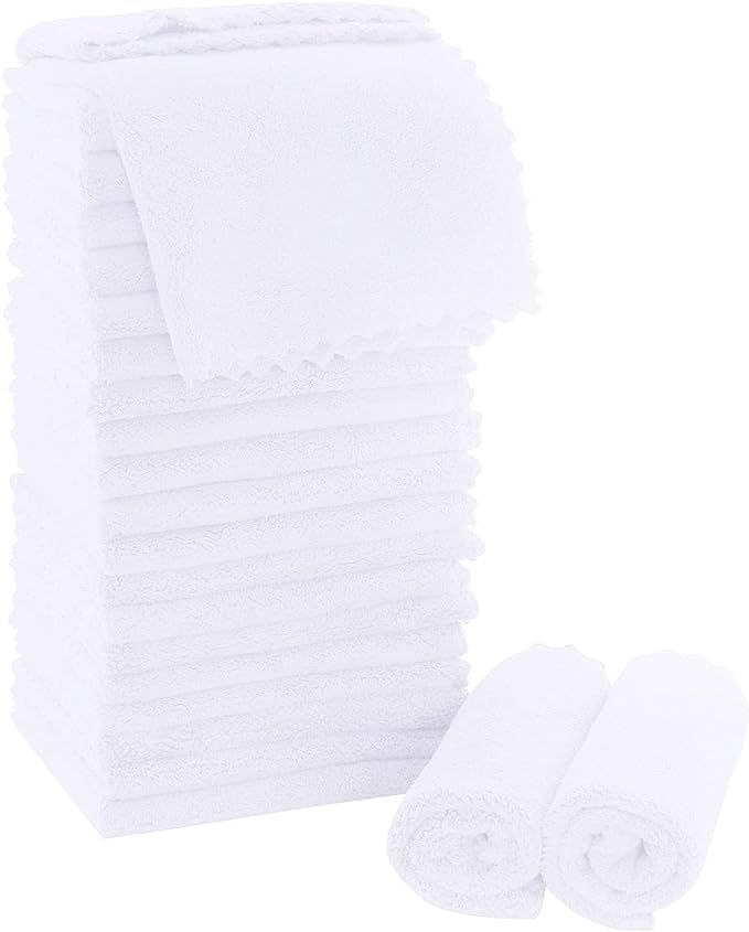 MOONQUEEN Ultra Soft Premium Washcloths Set - 12 x 12 inches - 24 Pack - Quick Drying - Highly Ab... | Amazon (US)