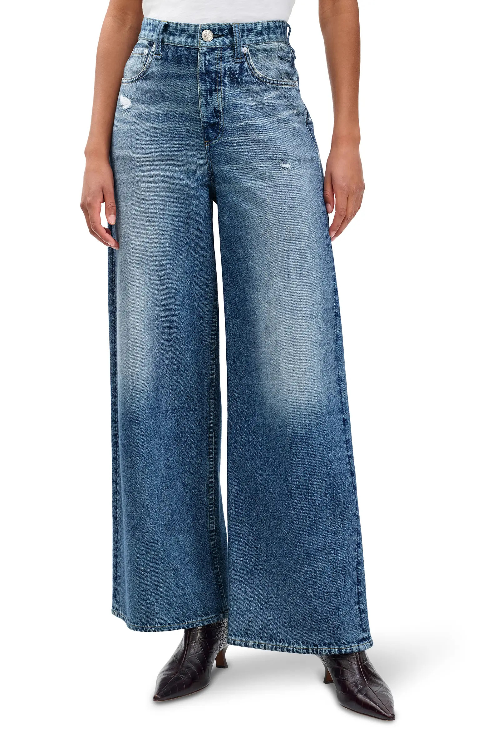 Miramar Sofie High Waist Ankle Wide Leg Terry Sweatpant Jeans | Nordstrom