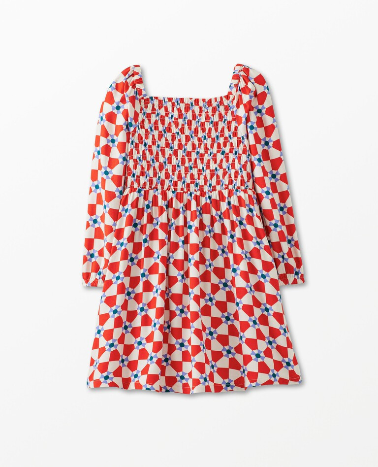 Checkerboard Square Neck Woven Dress | Hanna Andersson