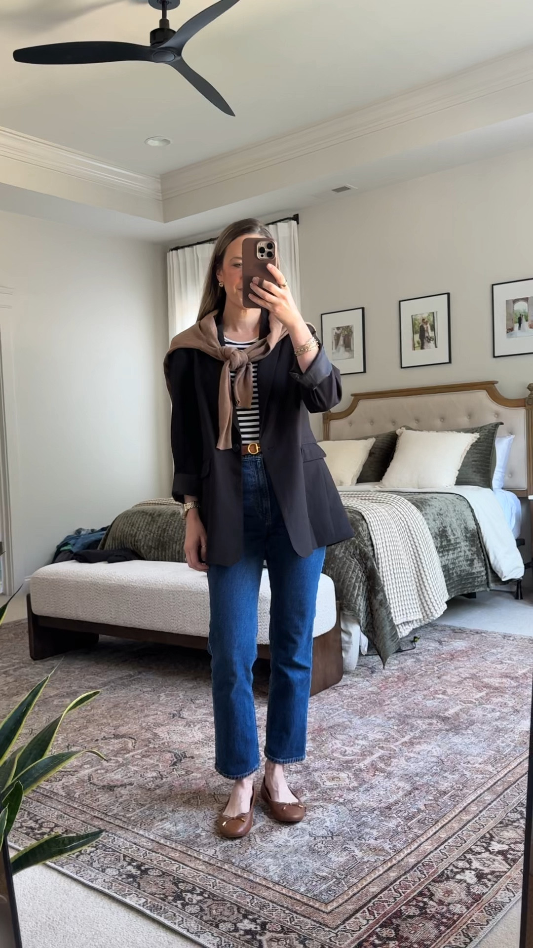 Winter to spring transition outfit 🤍

If you’re in that awkward in-between season, this is such an easy business casual formula.

• Amazon blazer
• Striped tee
• Abercrombie straight leg jeans
• Brown leather flats

A structured blazer instantly elevates denim, while the striped tee keeps it classic and effortless. The brown leather flats warm everything up and make this perfect for office days, meetings, or casual Fridays.

Perfect for:
• Business casual outfits with jeans
• Blazer outfit women
• Winter to spring outfits
• Casual work outfit ideas
• Classic mom style
• Dark wash jeans outfit

This is one of those polished-but-practical combinations you can repeat all season.



#LTKgrwm #LTKWorkwear #LTKootd
