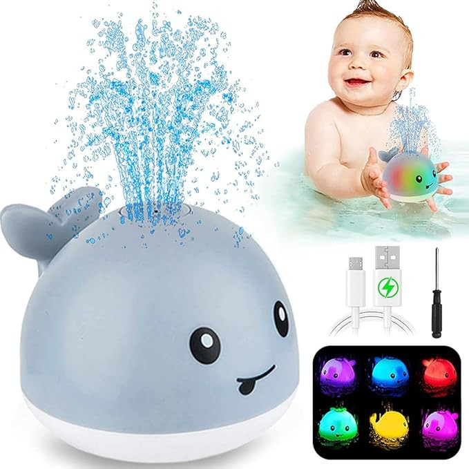 ZHENDUO Rechargeable Baby Bath Toys, Light Up Bath Toys Spray Water Bath Toy, Sprinkler Bathtub T... | Amazon (US)
