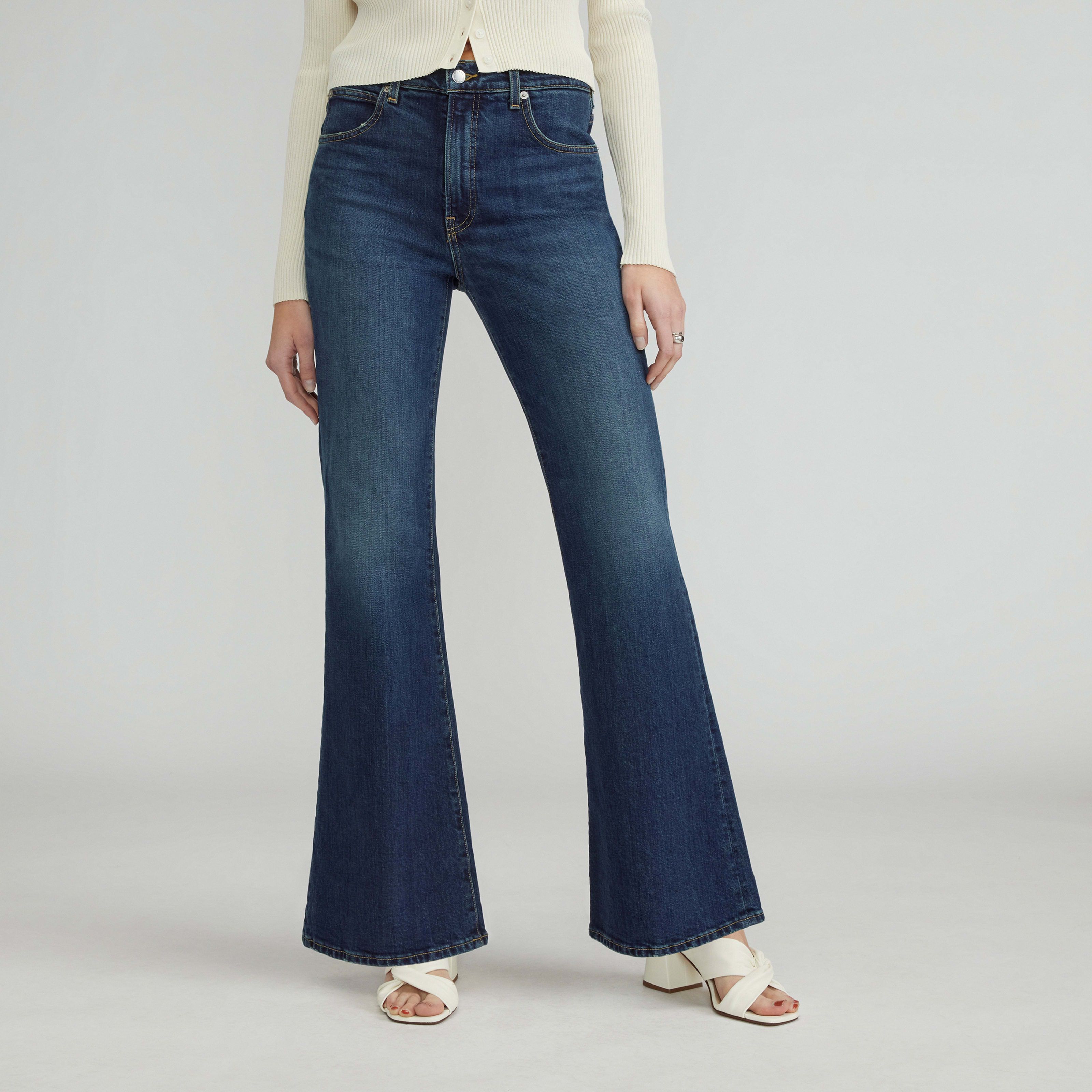 Women's High-Rise Flare Jean by Everlane in Deep Blue, Size 26 | Everlane