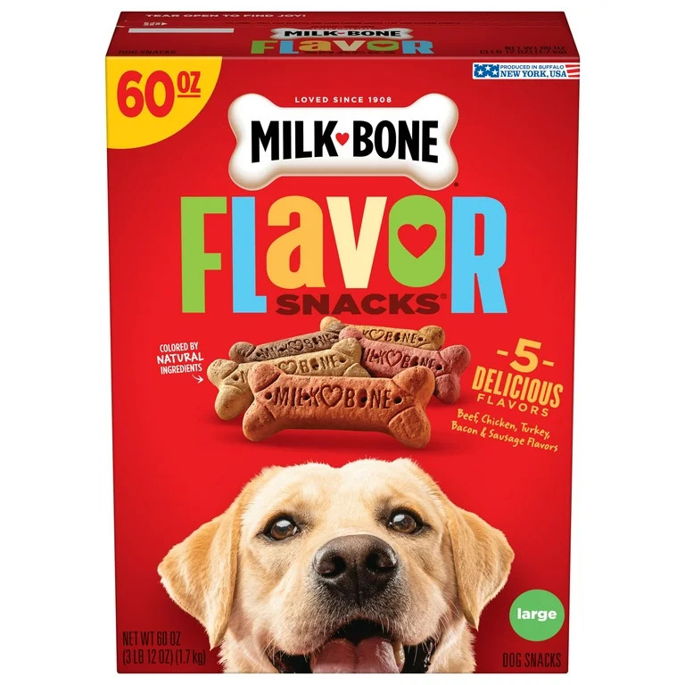 Milk-Bone Flavor Snacks Dog Biscuits, Large, 60-Ounce Box | Walmart (US)