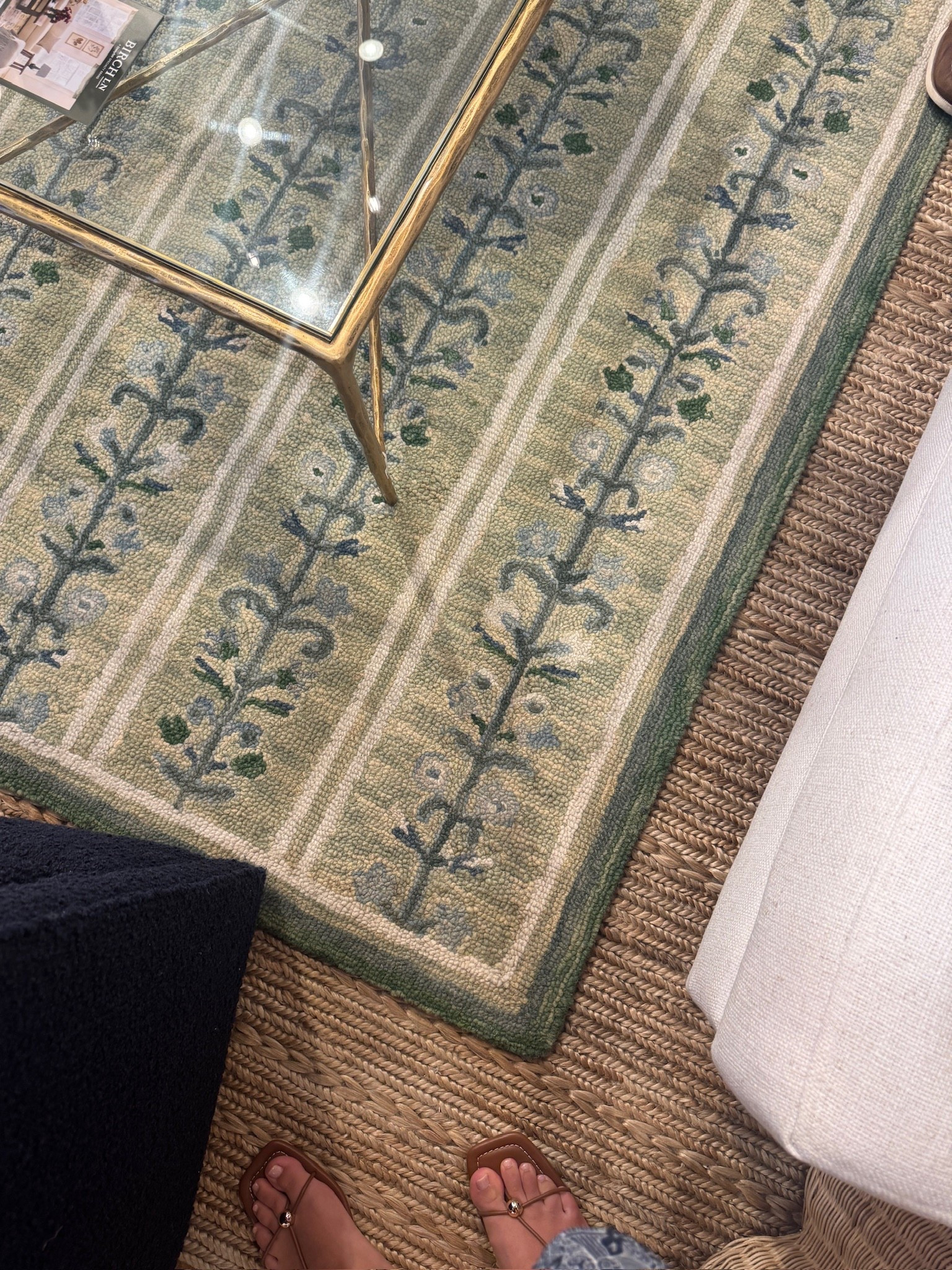 Shop with me at birch lane! Labor Day weekend sale. Love this green rug. Grandmillennial home, classic home, patterned rug, floral rug, green area rug, glass coffee table, classic decor

#LTKSaleAlert #LTKHome