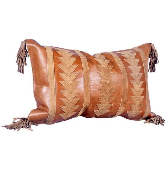 Hiend Arrow Leather Tasseled Pillow | Rod's Western Palace/ Country Grace
