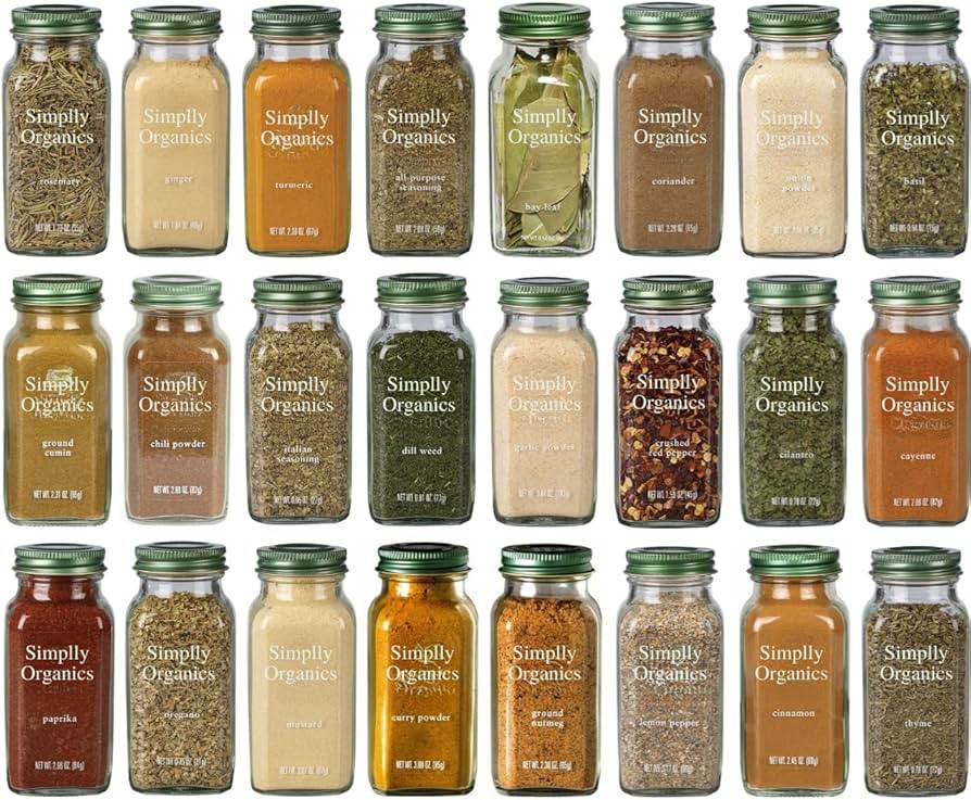Simplly Organics Herbs, Spices and Seasonings Assorted Variety Sampler Gift Set - By Veher (24-Pa... | Amazon (US)