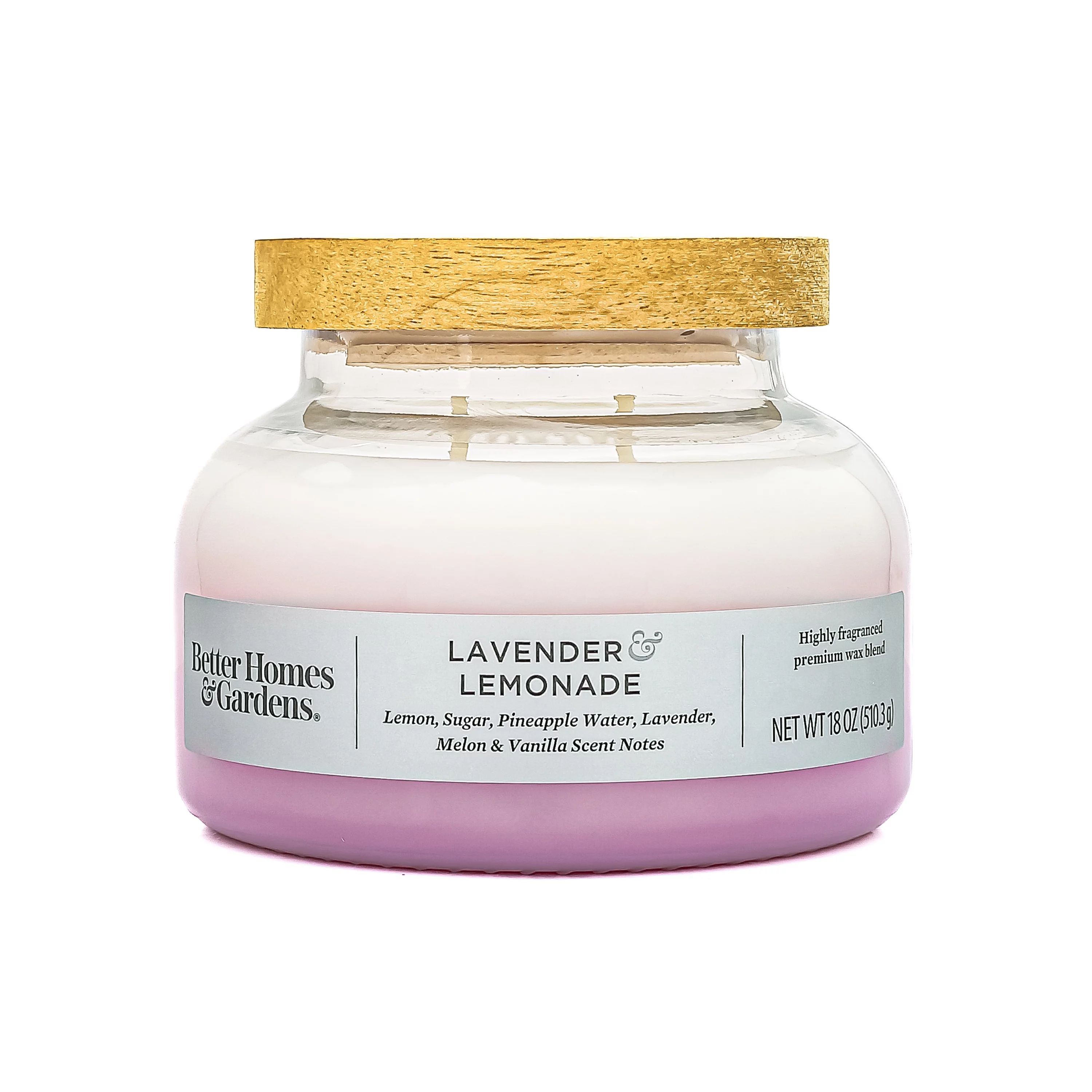 Better Homes & Gardens Lavender & Lemonade Scented 2-Wick Ombre Bell Jar Candle | Walmart (US)