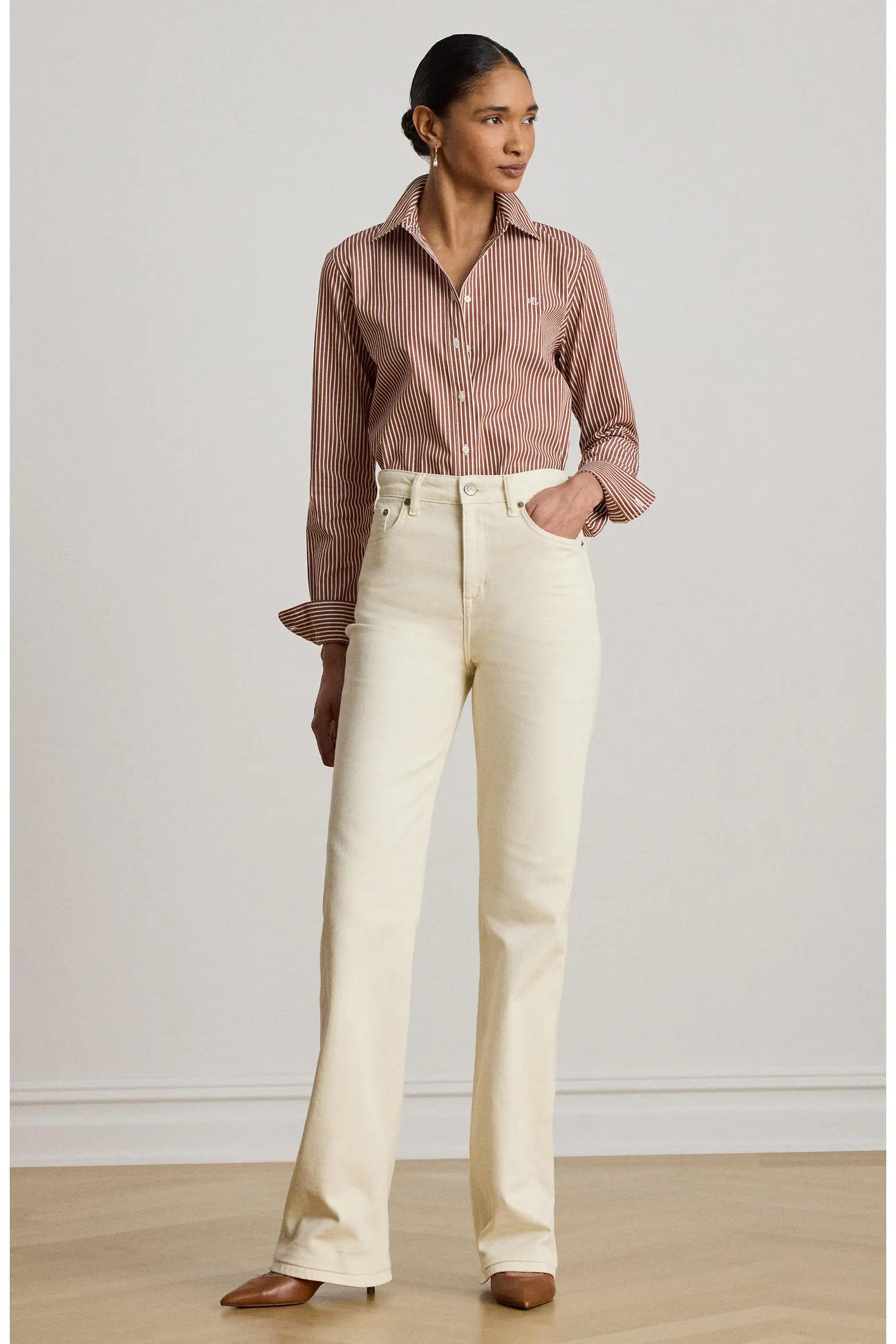 Classic Fit Stripe Cotton Broadcloth Button-Up Shirt (Women) | Nordstrom | Nordstrom