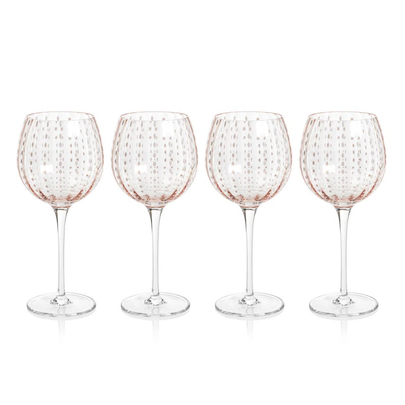 Pescara Dot Wine Glasses (Set of 4) | Birch Lane