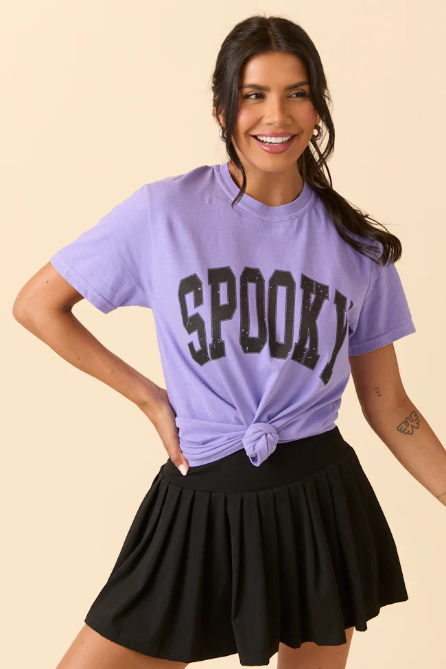 Spooky Block Violet Graphic Tee | Pink Lily
