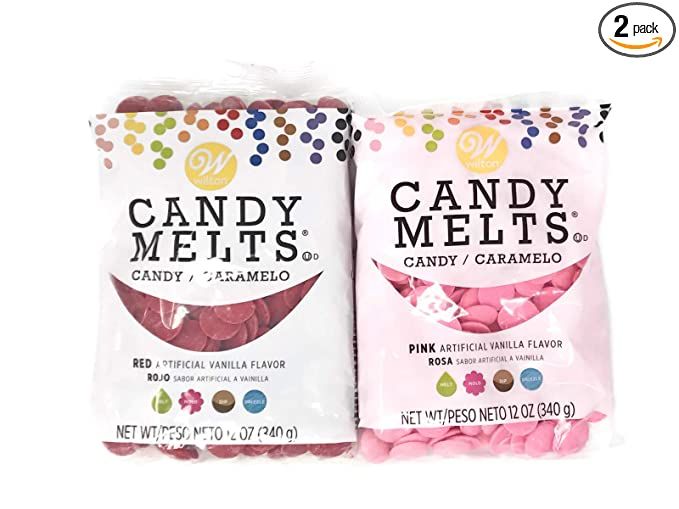 Bundle of Wilton Candy Melts, Red and Pink, 12 Ounces Each | Amazon (US)