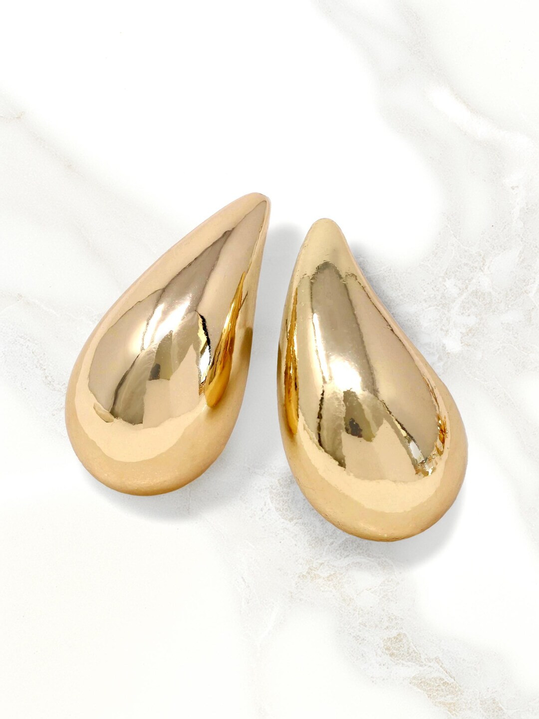 Hollow Bold Teardrop Earrings Gold, Gold Puffy Teardrop Earrings, Lightweight Minimalist Earrings... | Etsy (US)