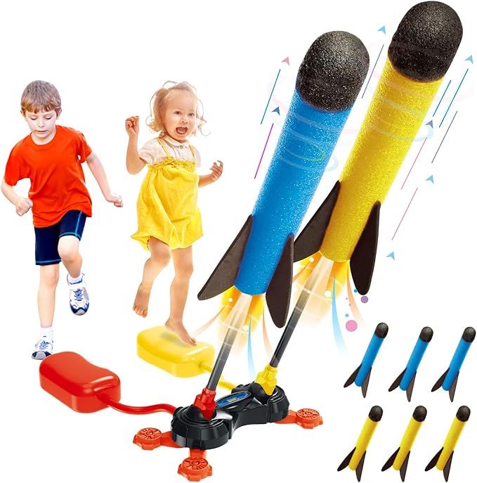 Betheaces Duel Rocket Launcher Toy for Kids - Shoot Up to 100 Feet Outdoor Air Rocket Toys Gift f... | Amazon (US)
