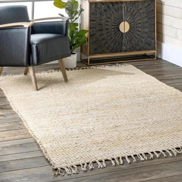 Veradzin Handmade Tufted Jute Beige Indoor / Outdoor Area Rug | Wayfair Professional